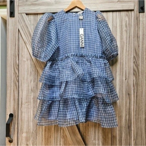 GANNI Organza Boho Mini Dress - Picture 7 of 16